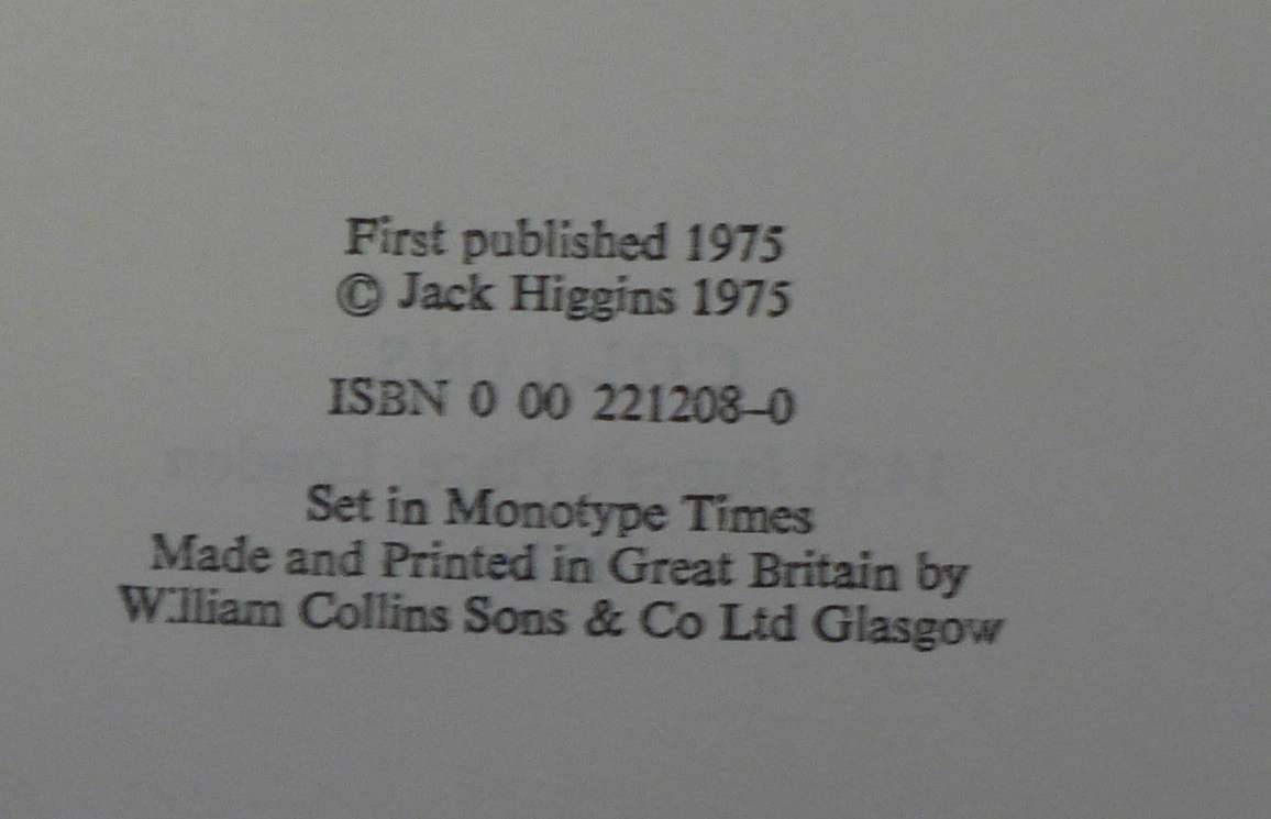 The Eagle has landed by Jack Higgins(first edition 1975)