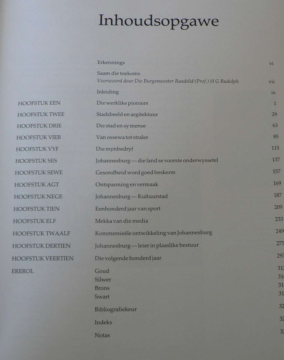 Johannesburg 100 jaar(pragtige geskiedenis)