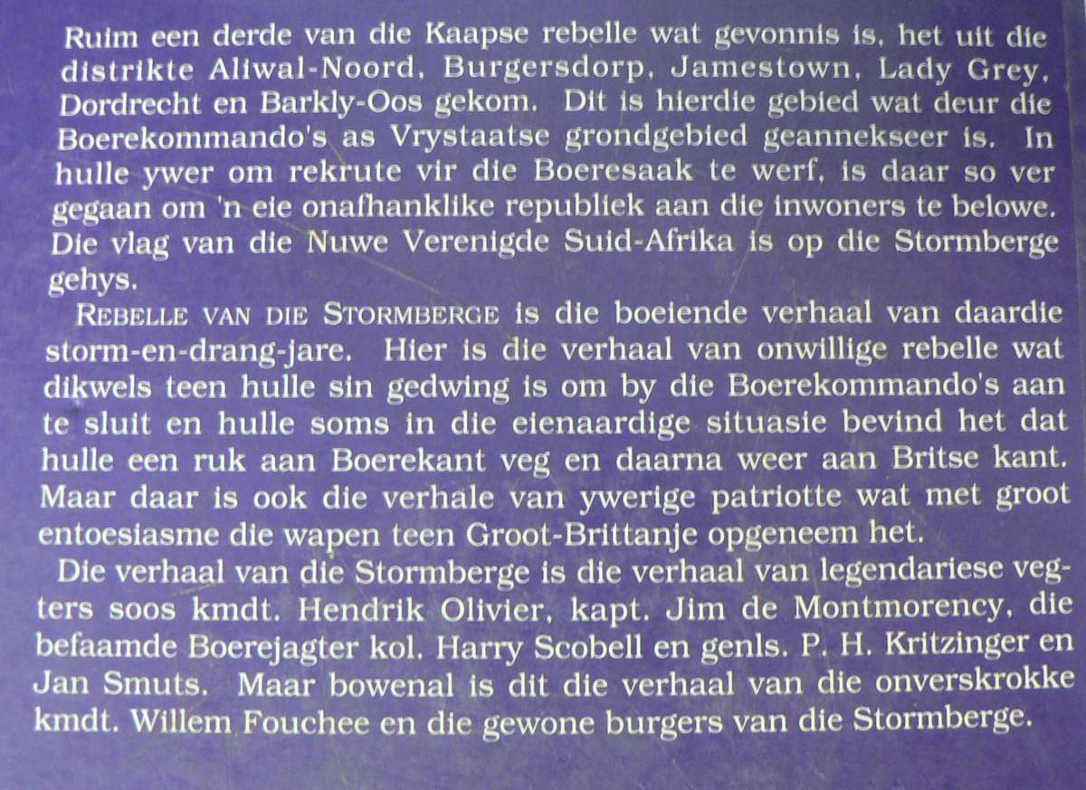 Rebelle van die Stormberge deur A.V. Oosthuizen(Anglo-Boereoorlog)