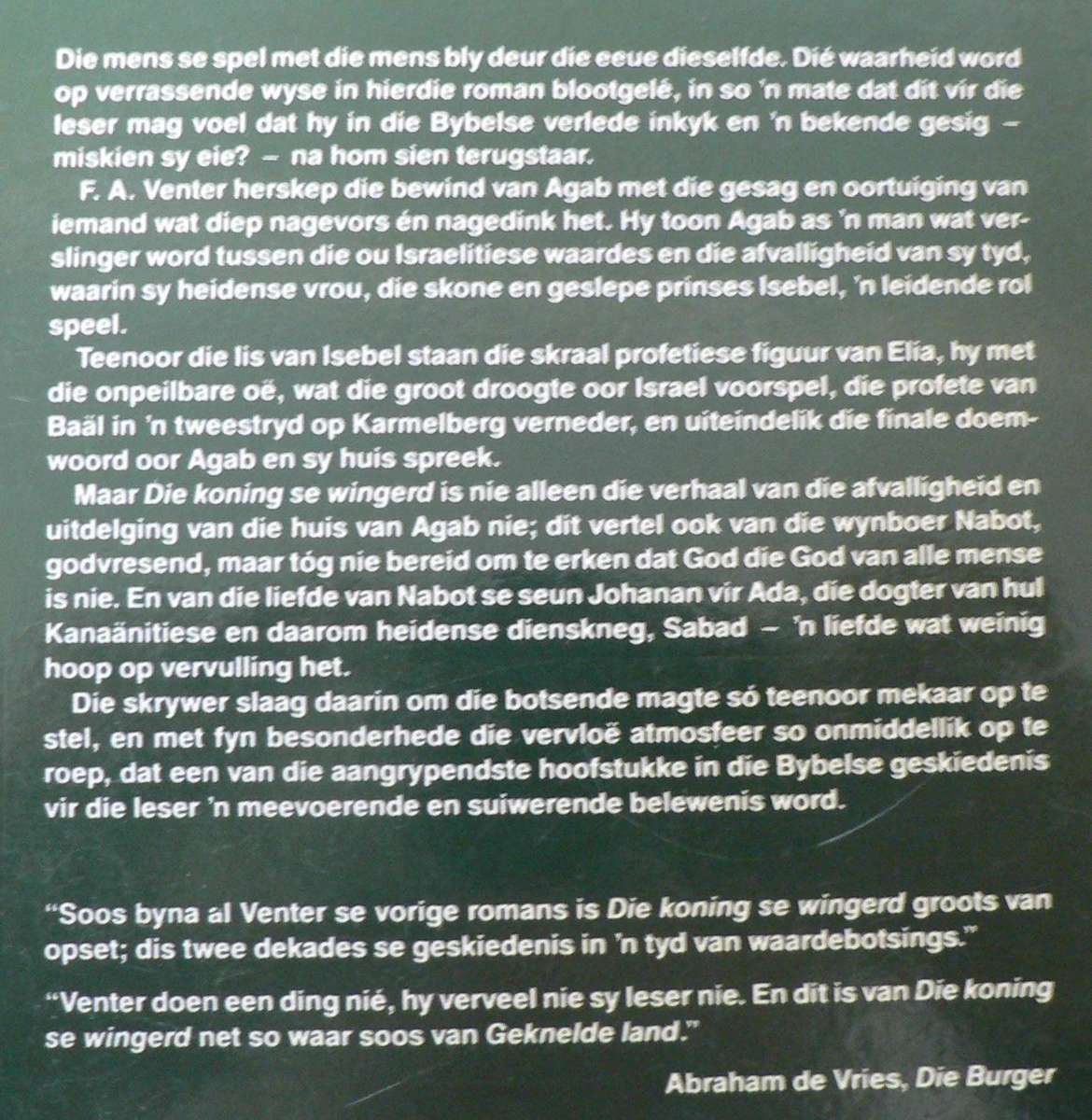 Die Koning se wingerd deur F.A. Venter