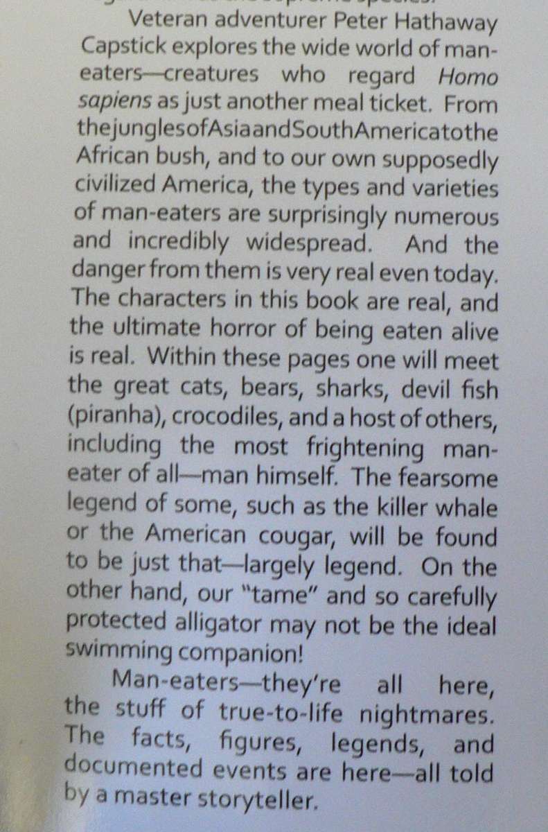Maneaters by Peter Hathaway Capstick (hunting interest)