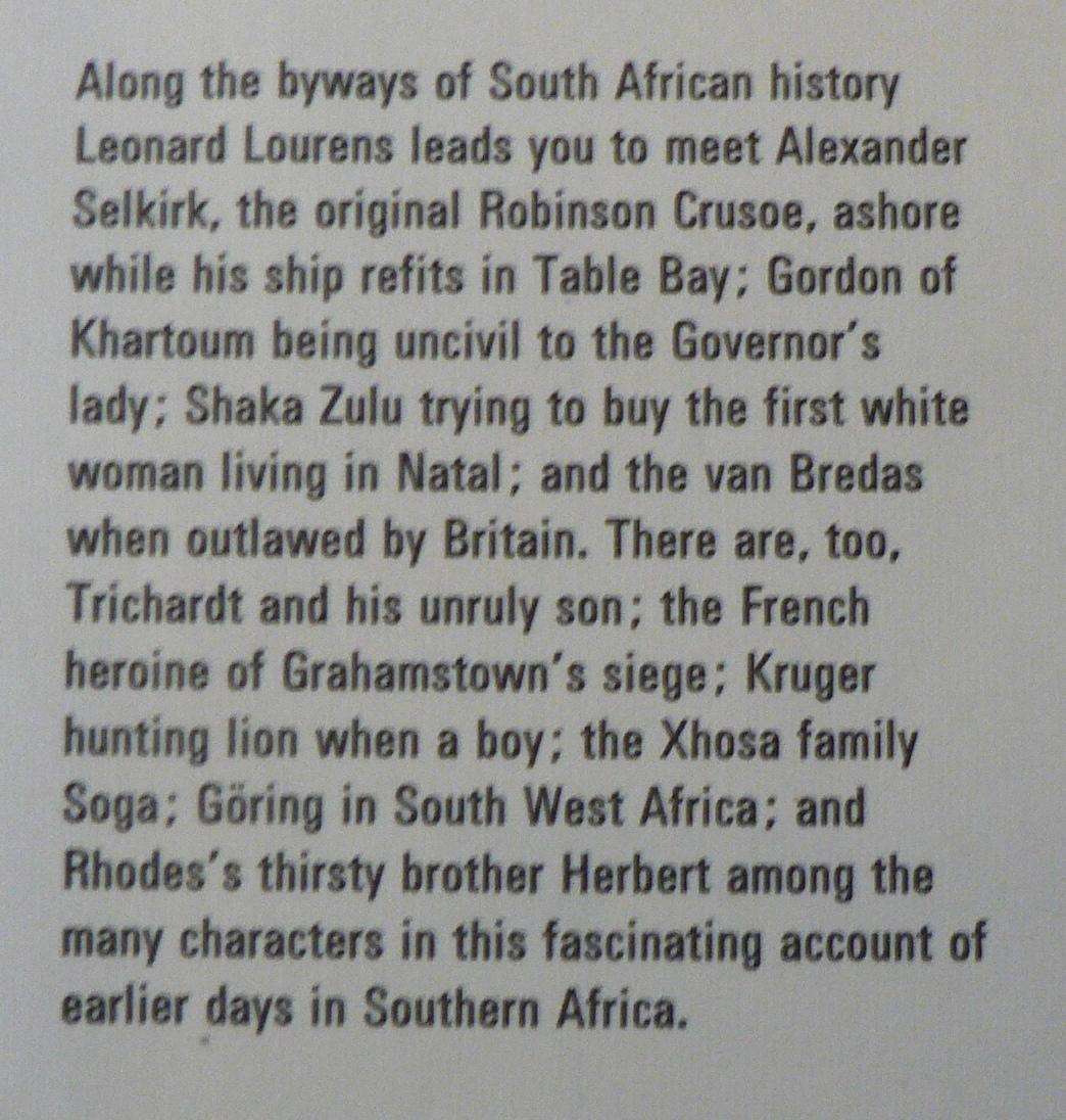 Robinson Crusoe in Cape Town by Leonard D. Lourens (SA anecdotal history)