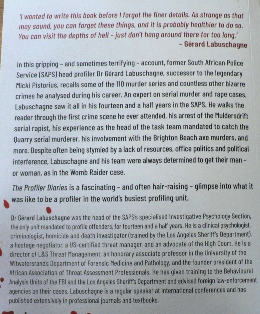 The profiler diaries by Gerard Labuschagne (SA true crime)