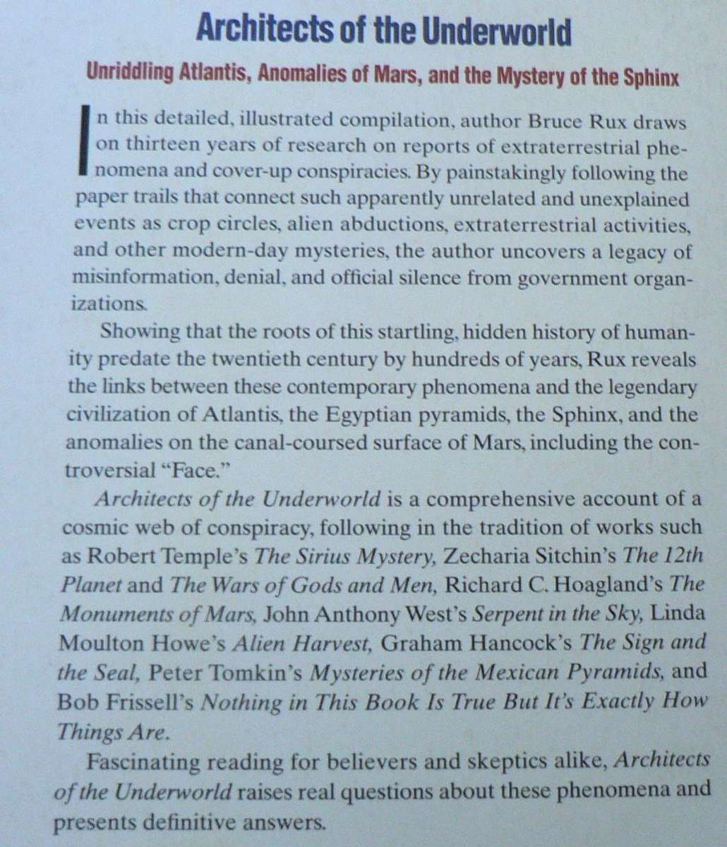 Architects of the underworld, Atlantis, Mars and the mystery of the Sphinx (esoteric)