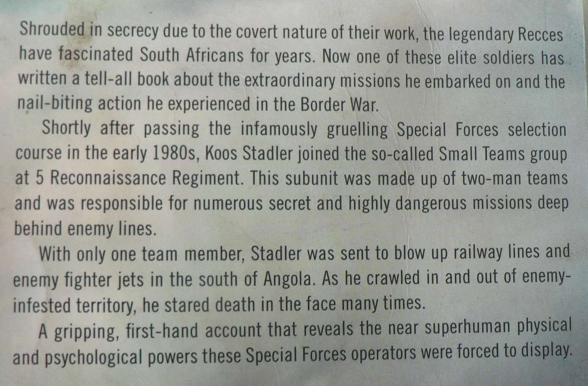 Recce: -Small team missions behind enemy lines by Koos Stadler(Bosoorlog/Grensoorlog)