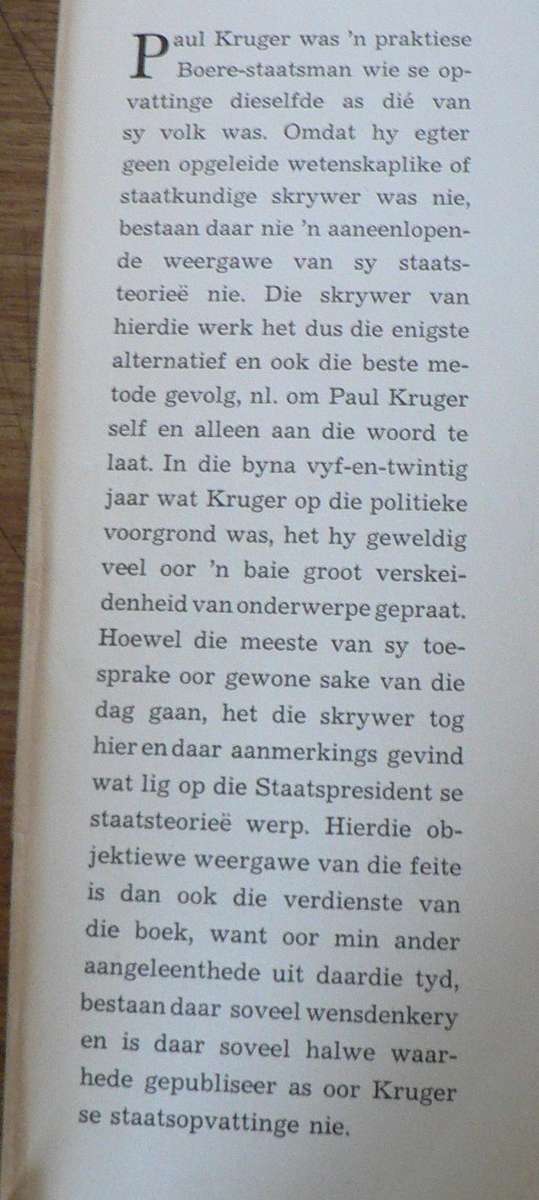 Die Staatsopvattinge van Paul Kruger deur F.P. Smit (baie skaars boek)