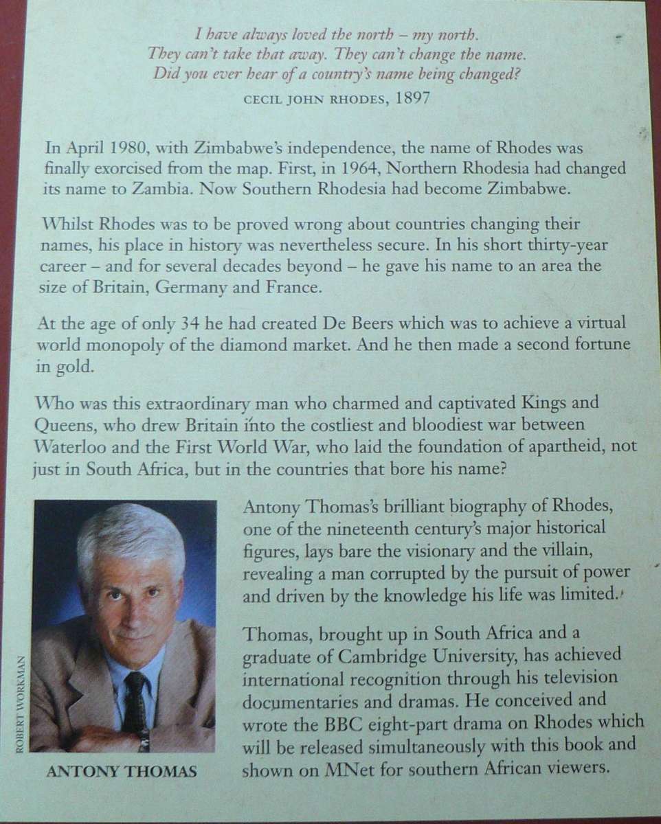 Cecil Rhodes, the the race for Africa by Antony Thomas