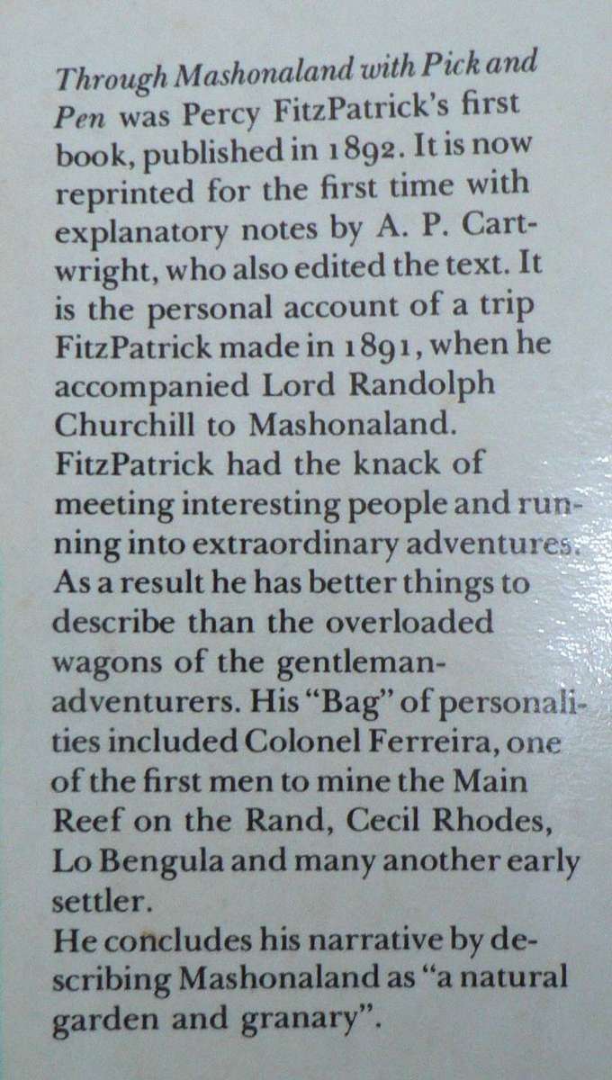 Through Mashonaland with pick and pen by J. Percy Fitzpatrick (Rhodesiana)