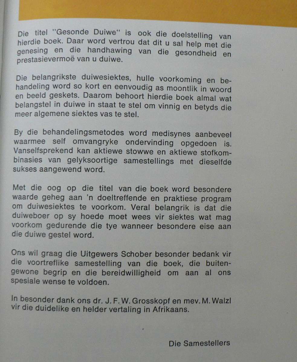 Gesonde duiwe deur L. Schrag(duiwesport)