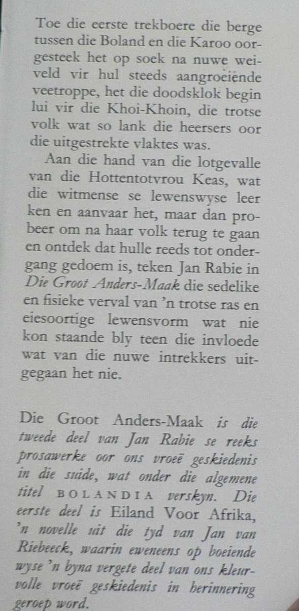 Die groot anders-maak  deur Jan Rabie(pragtige geskiedenis)(Bolandia reeks)