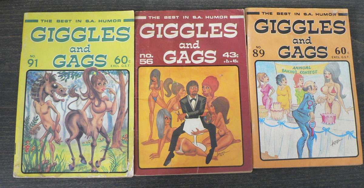 3 X Giggles and Gags magazines in good used condition