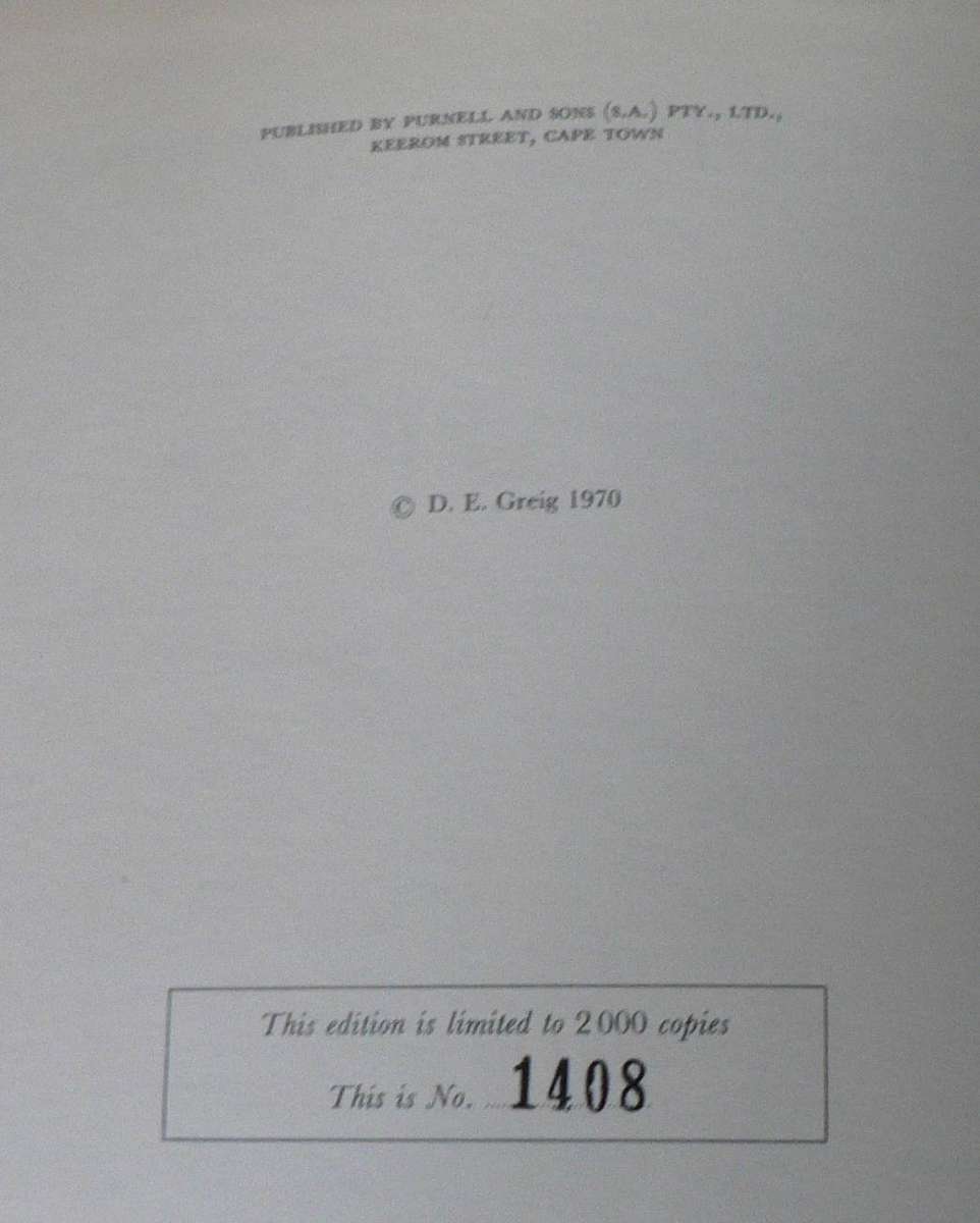Herbert Baker in South Africa by Doreen E. Greig (numbered limited edition)