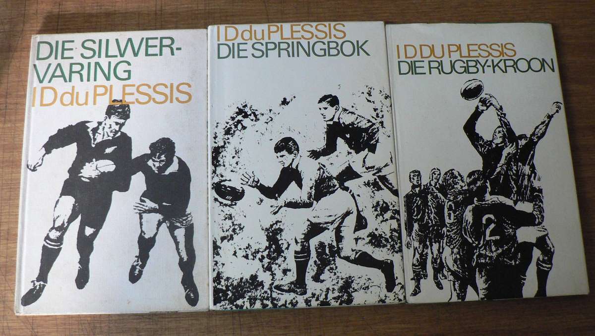 3 X rugby jeugboekies deur I.D. du Plessis (pragtig/ groot winskoop)