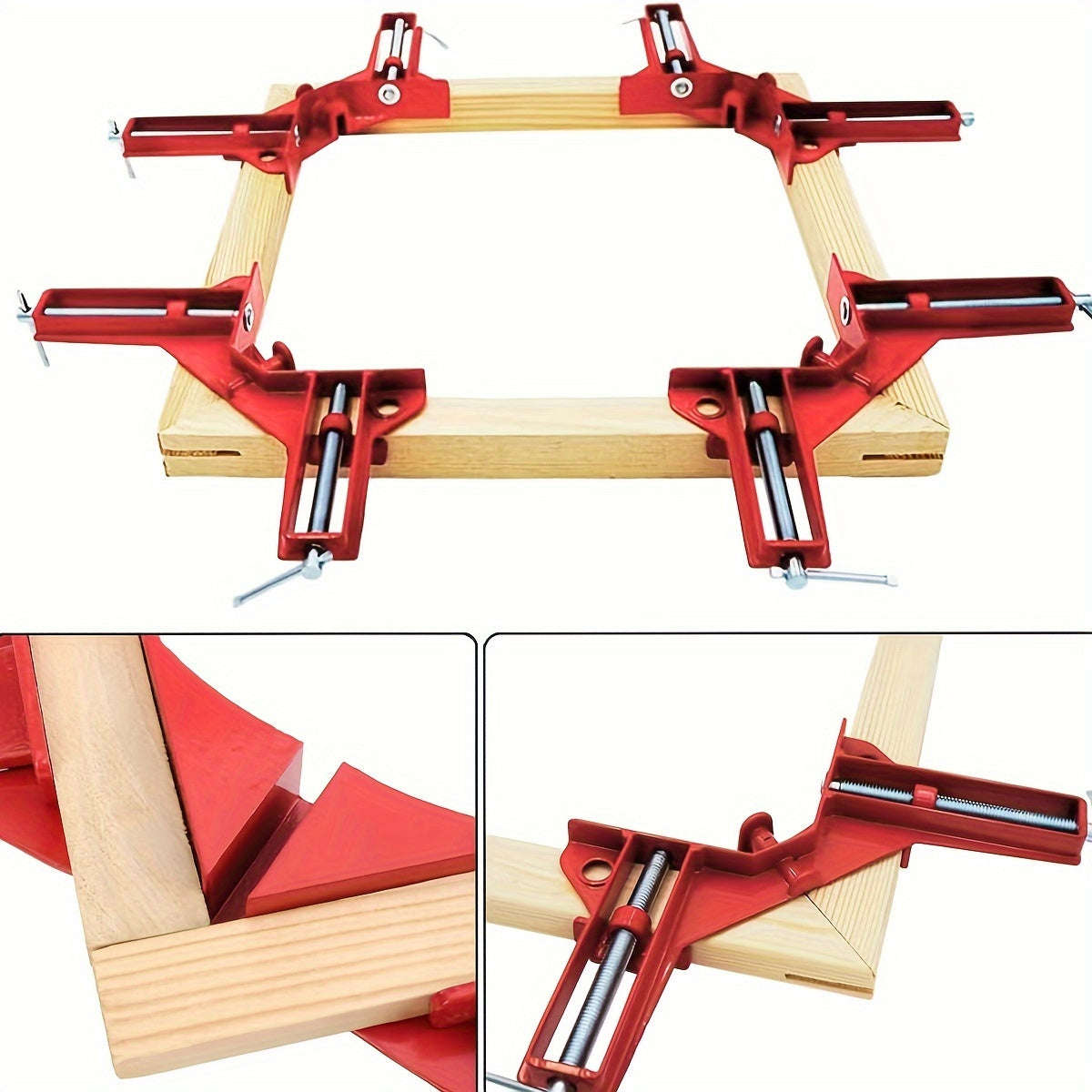 2 Pieces Adjustable Corner Clamp Set - 90 Degree Right Angle Clamp For Woodworking, Picture Frames,