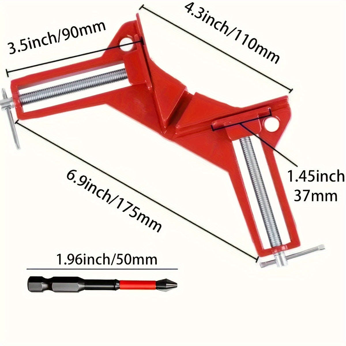 2 Pieces Adjustable Corner Clamp Set - 90 Degree Right Angle Clamp For Woodworking, Picture Frames,
