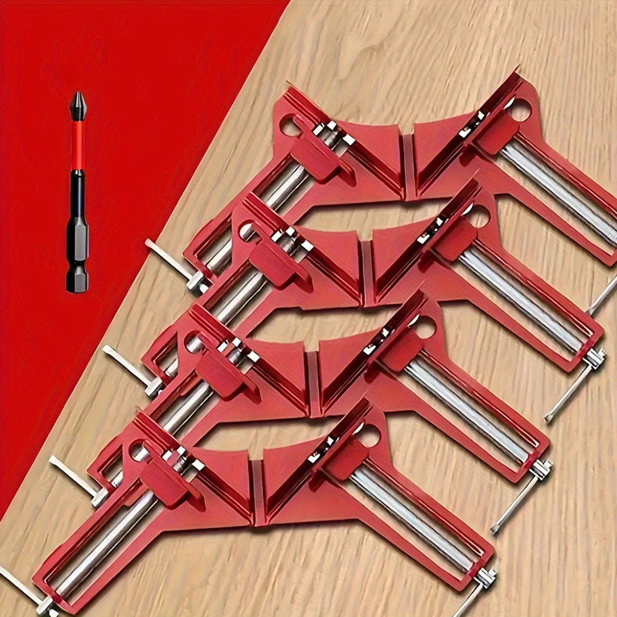 2 Pieces Adjustable Corner Clamp Set - 90 Degree Right Angle Clamp For Woodworking, Picture Frames,