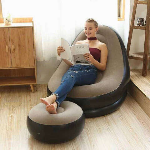 Inflatable Recliner Sofa Gaming Chair Footstool Seat Air