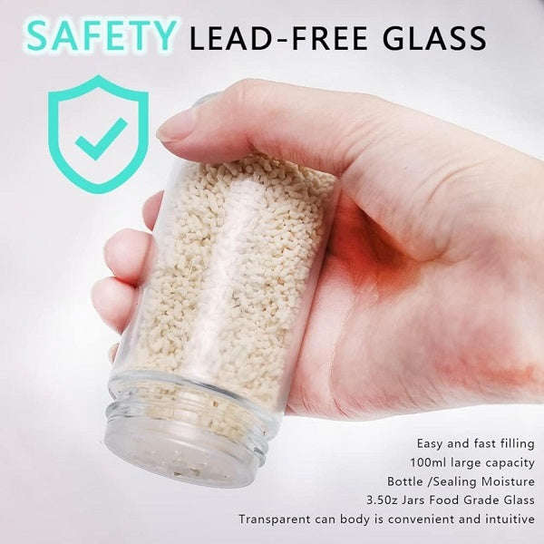 18-Piece Glass Jar Rotating Spice Rack