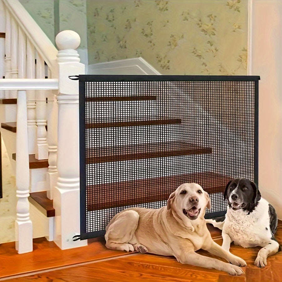 Versatile, Easy To Install Pet Safety Gate For Dogs And Cats - Nylon Mesh Barrier For Rooms And Stai