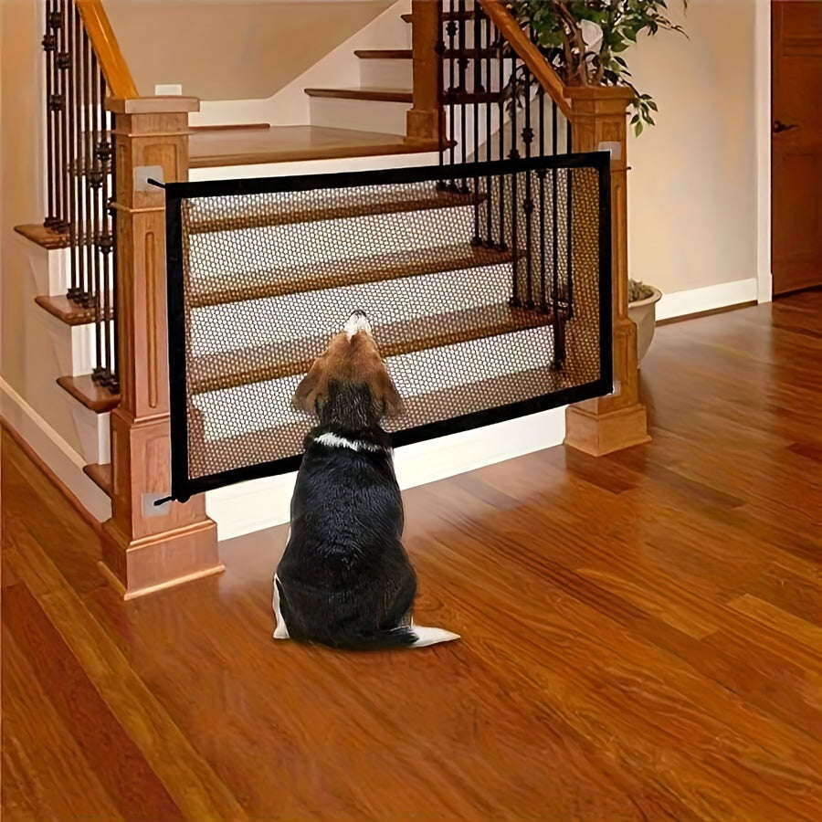 Versatile, Easy To Install Pet Safety Gate For Dogs And Cats - Nylon Mesh Barrier For Rooms And Stai