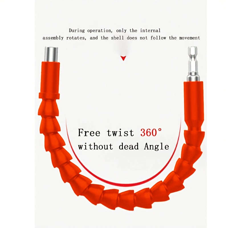 1-Piece Orange Drill Flexible Shaft Adapter - Multi-Purpose Screwdriver Extension Holder With Safety