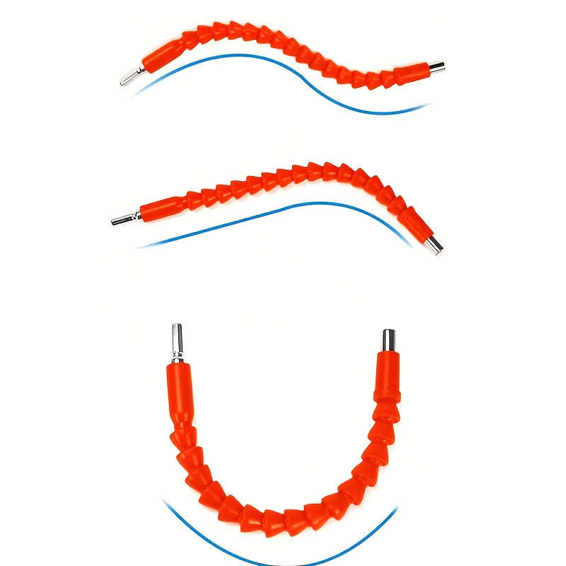 1-Piece Orange Drill Flexible Shaft Adapter - Multi-Purpose Screwdriver Extension Holder With Safety