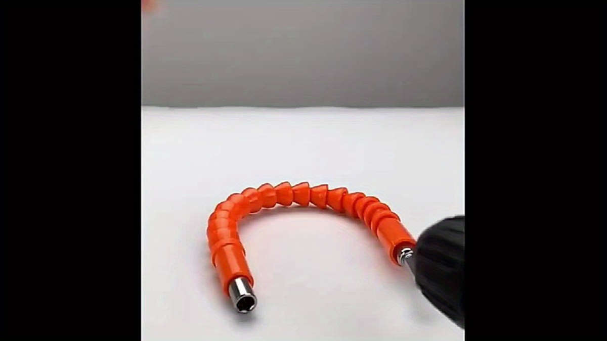 1-Piece Orange Drill Flexible Shaft Adapter - Multi-Purpose Screwdriver Extension Holder With Safety