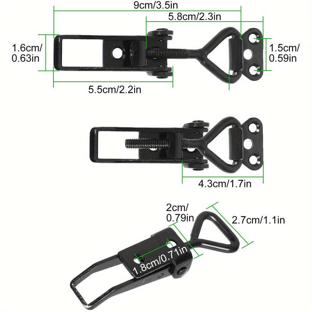 4-Piece Heavy Duty Iron Toggle Clamps, 100Kg/220lbs Weight Capacity, Adjustable Lever Lock - Safe Qu