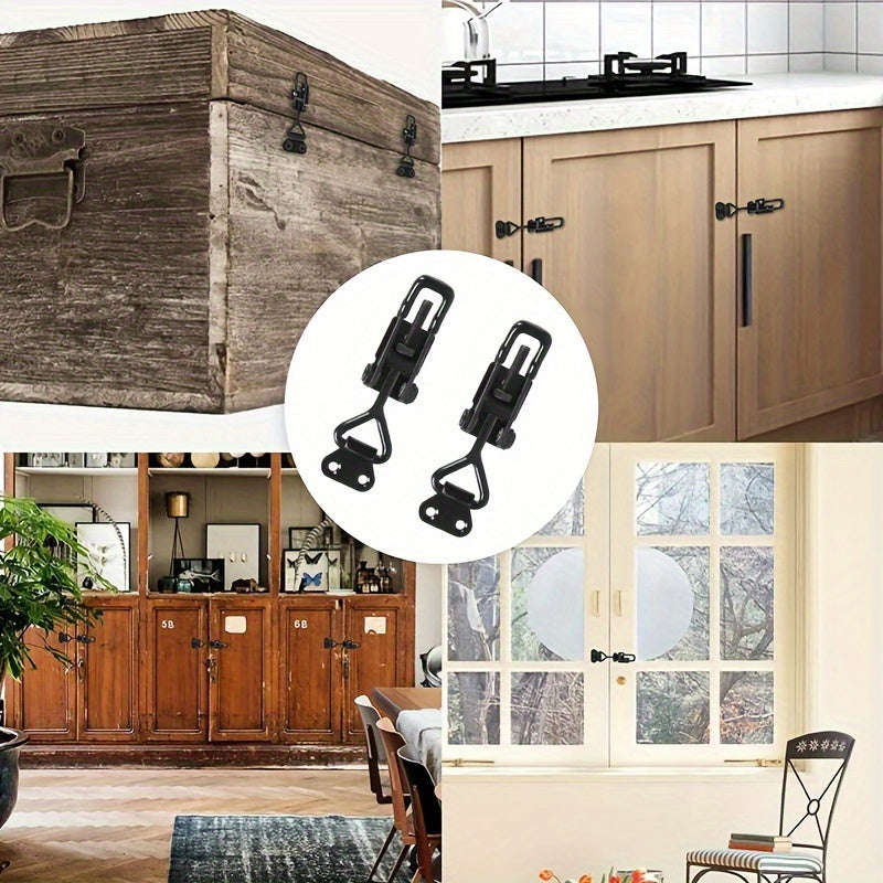 4-Piece Heavy Duty Iron Toggle Clamps, 100Kg/220lbs Weight Capacity, Adjustable Lever Lock - Safe Qu