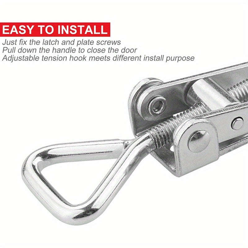 4-Piece Heavy Duty Iron Toggle Clamps, 100Kg/220lbs Weight Capacity, Adjustable Lever Lock - Safe Qu