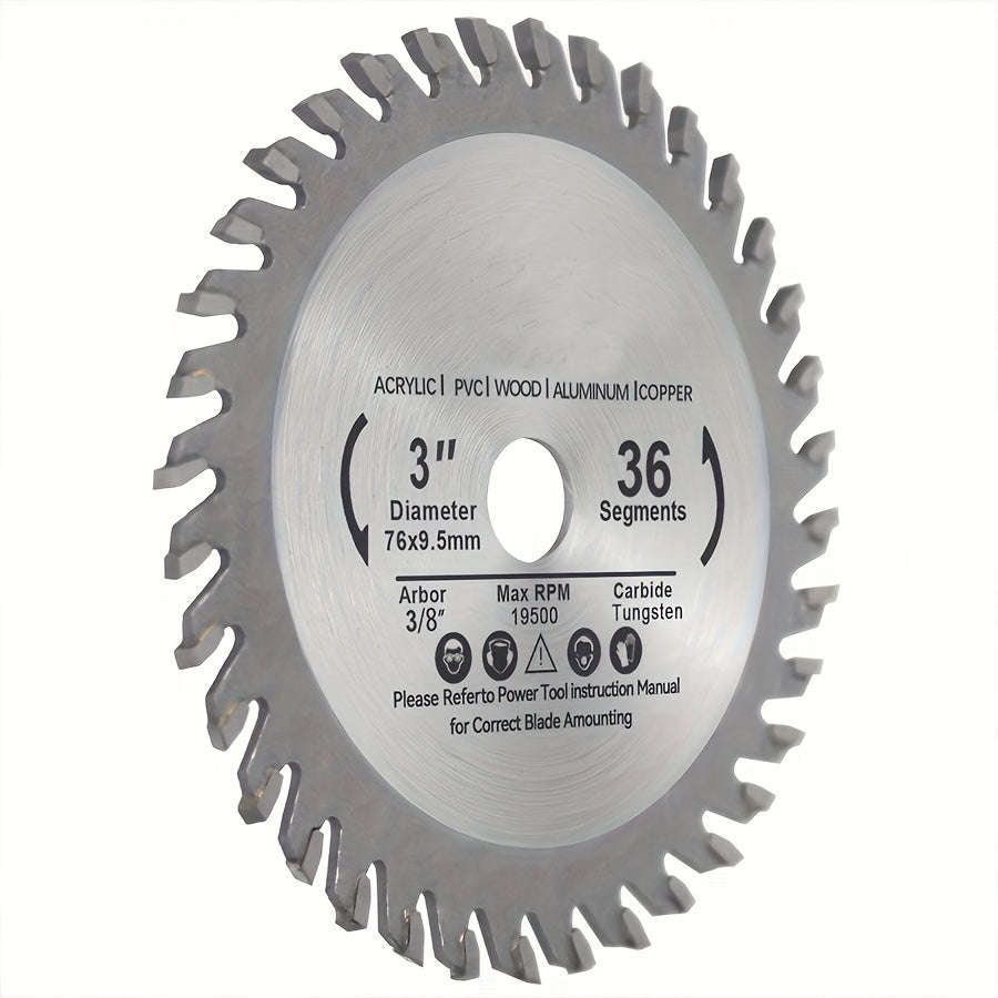 [3pcs] Mini Diamond Circular Saw Blade, 75x10mm, Carbide Tungsten Teeth, Suitable For Wood, Acrylic,