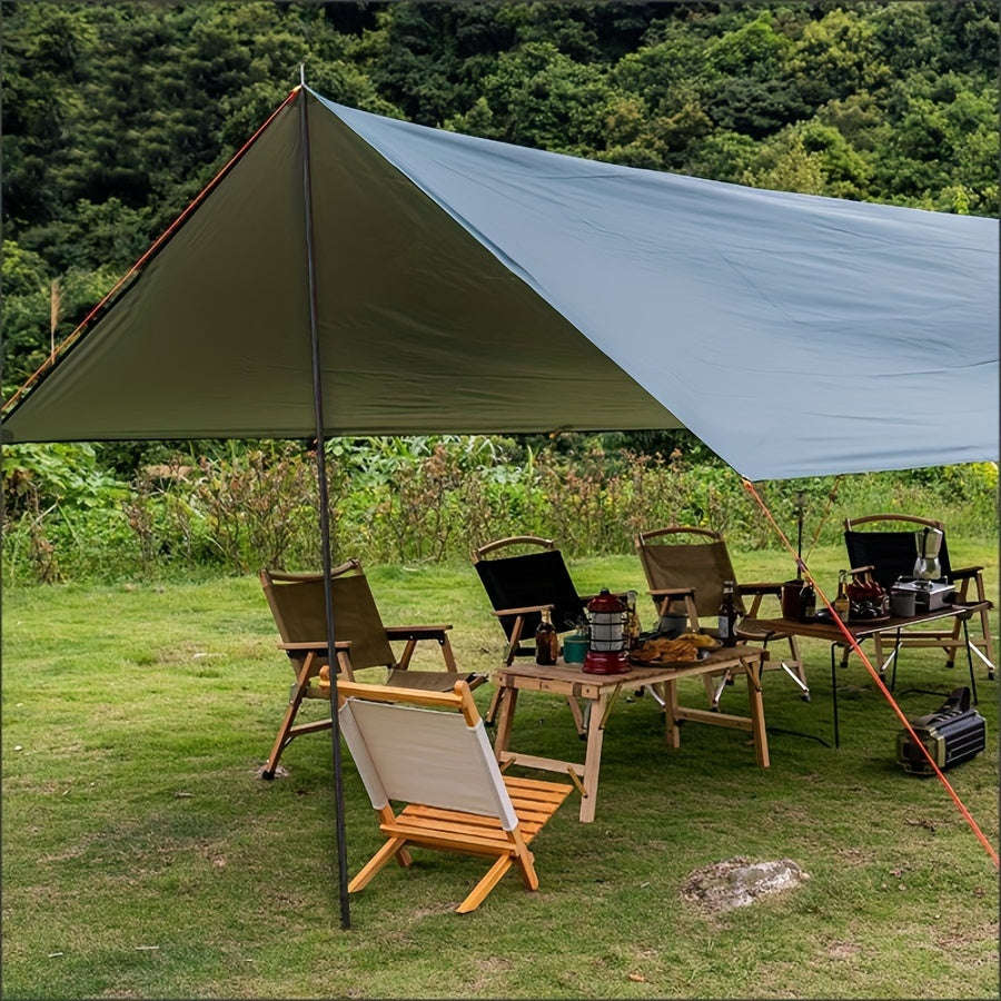 Versatile Canopy Tent Kit With 2 Poles, 8 Grommets, 6 Ground Stakes, 6 Guy Ropes And Storage Bag - P