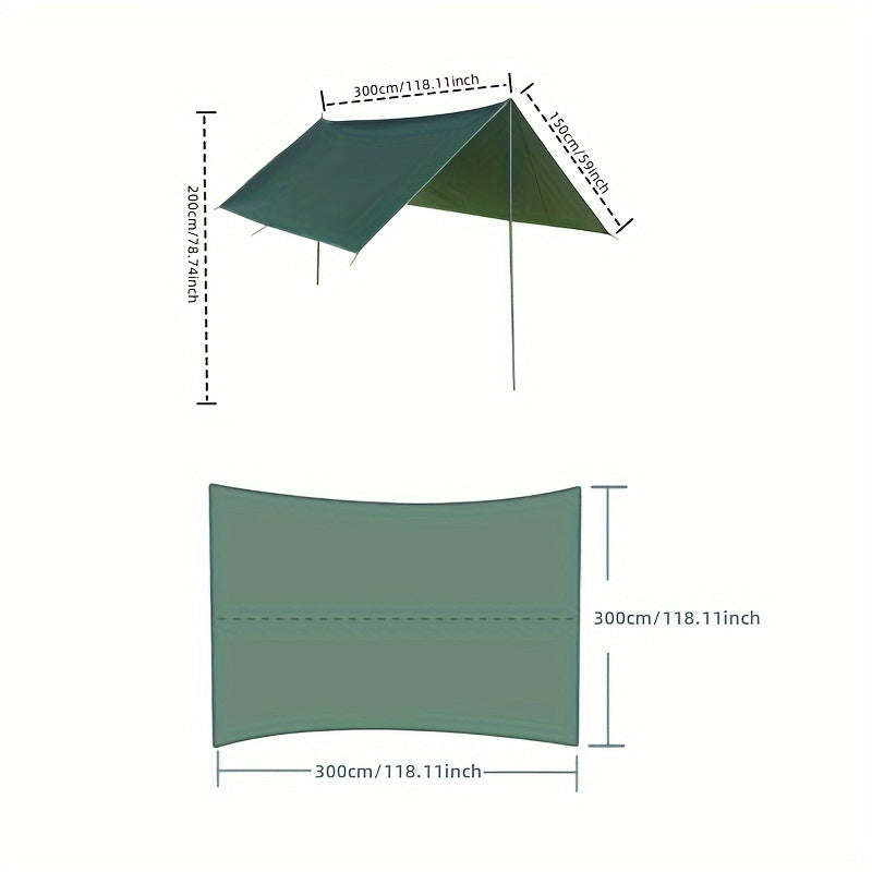 Versatile Canopy Tent Kit With 2 Poles, 8 Grommets, 6 Ground Stakes, 6 Guy Ropes And Storage Bag - P