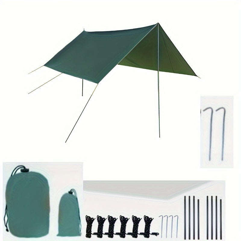 Versatile Canopy Tent Kit With 2 Poles, 8 Grommets, 6 Ground Stakes, 6 Guy Ropes And Storage Bag - P