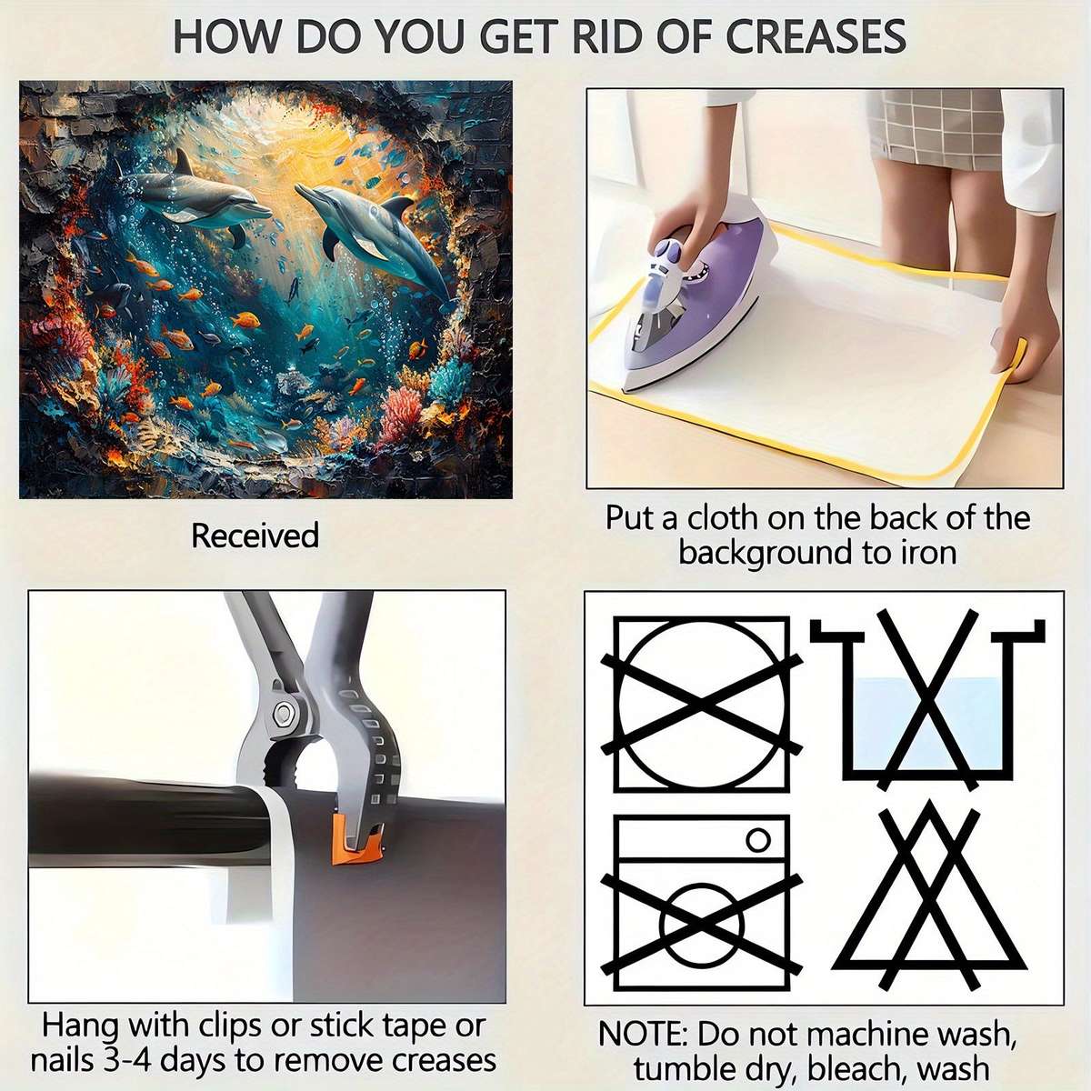 Underwater World Shark And Dolphin Backdrop - Polyester Photo Booth Props, Coral Reef And Red Brick