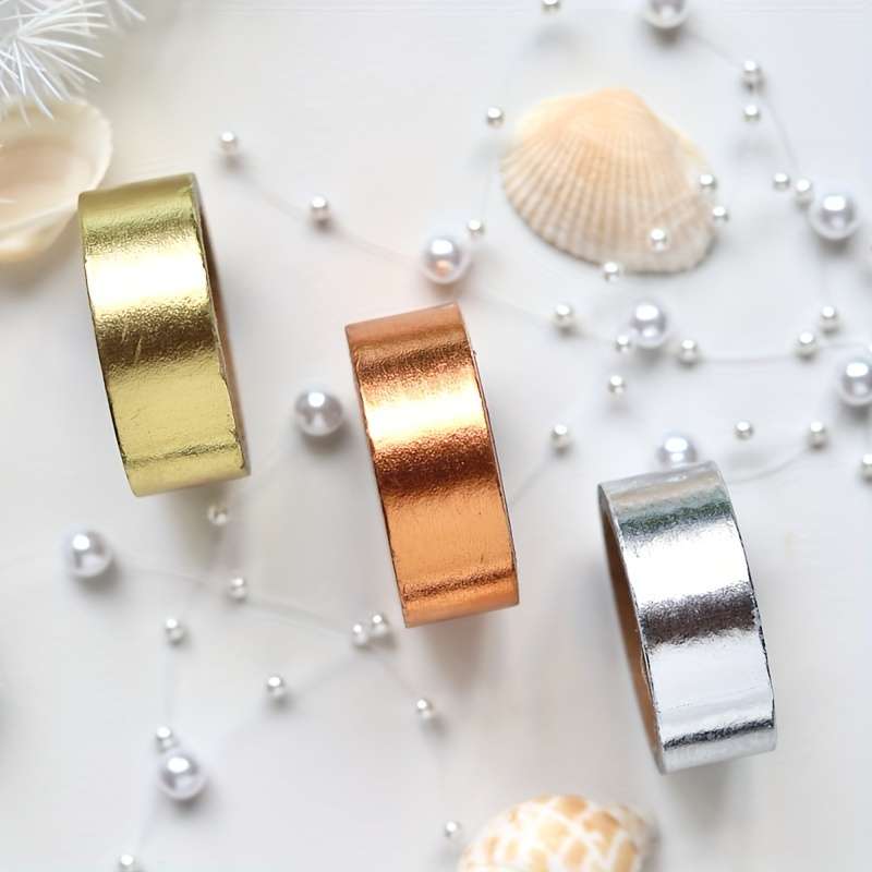 Silvery Metallic Reflective Tape Waterproof Notebook Journal Decoration Solid Color Washi Sticker Se