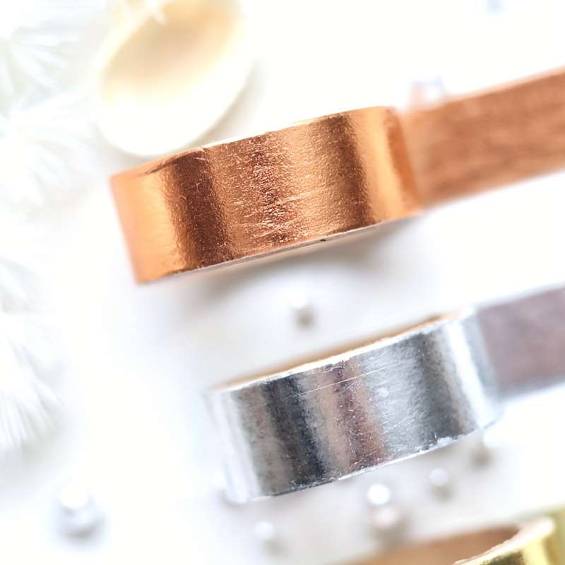 Silvery Metallic Reflective Tape Waterproof Notebook Journal Decoration Solid Color Washi Sticker Se