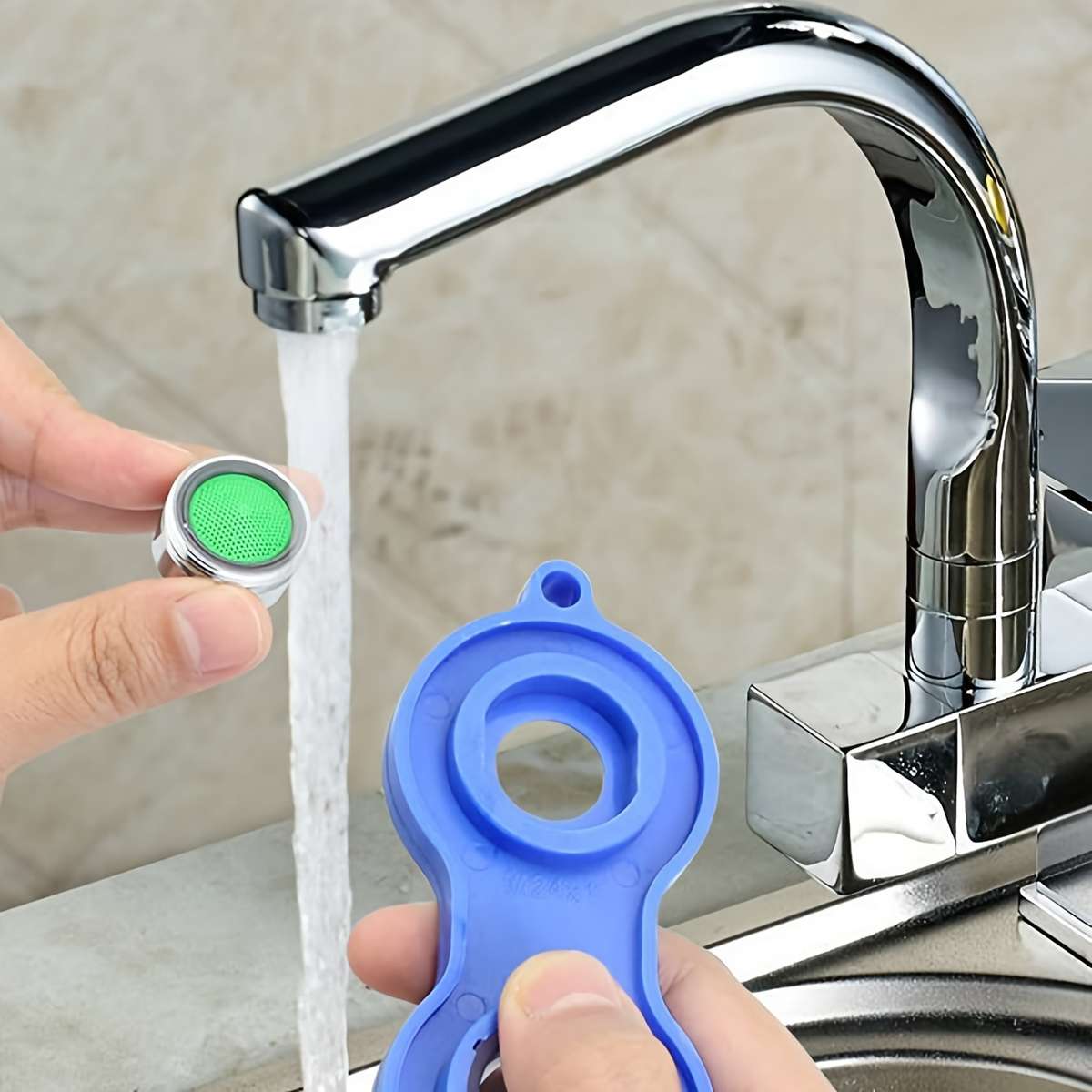 1pc Blue Faucet Wrench