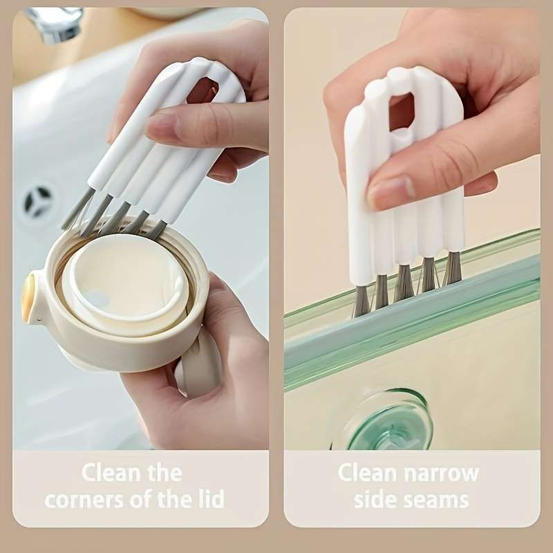 Multifunctional Flexible Gap Brush Cup Cover Groove Pacifier Bottle Gap Brush Household Soft Bristle