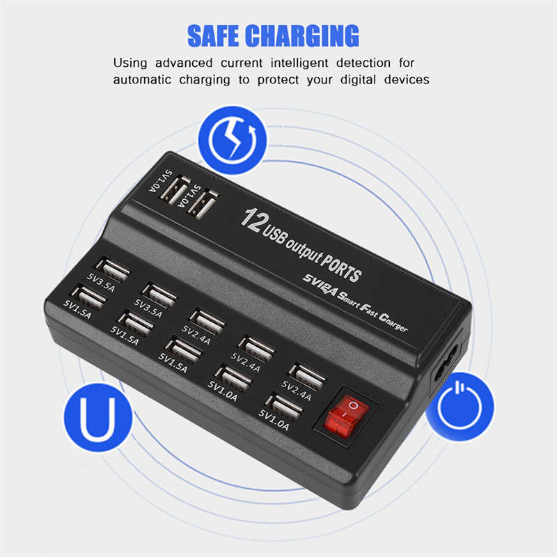 12-Port USB Smart Charger