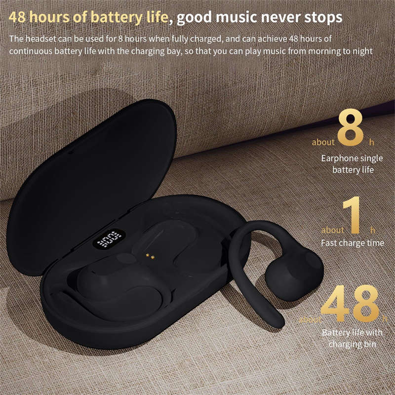 Bluetooth 5.3 Bone Conduction Wireless Sports Earphones IPX5 Waterproof In-Ear Earphones