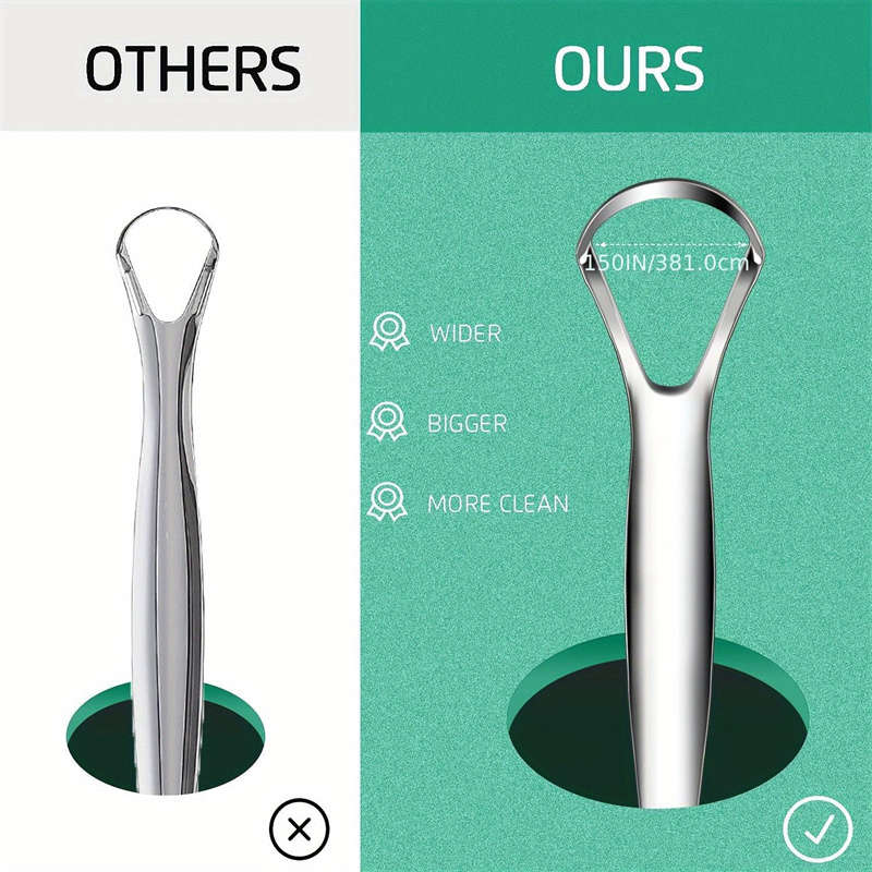 1 PC Tongue Scraper Stainless Steel Tongue Cleaner