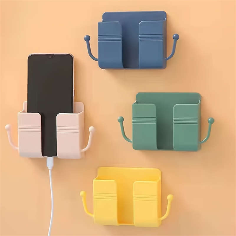 1Pcs Adhesive Wall Mount Bracket with Hook Cell Phone Charger Remote Control Organizer