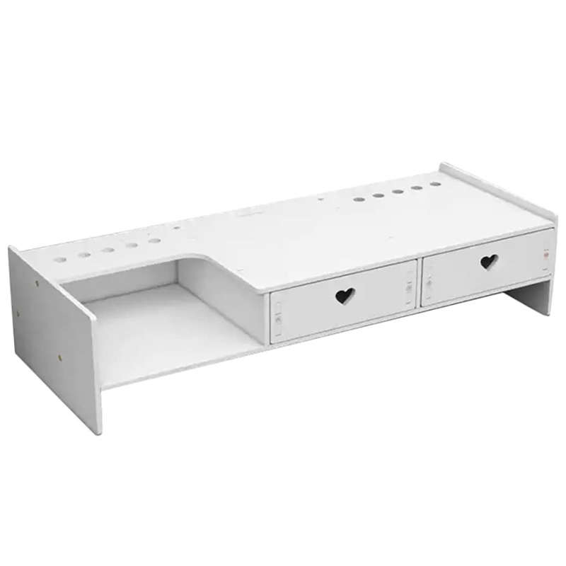 Ergonomic Monitor Stand with Drawer - Adjustable Desk Lifter for Home, School and Office Use