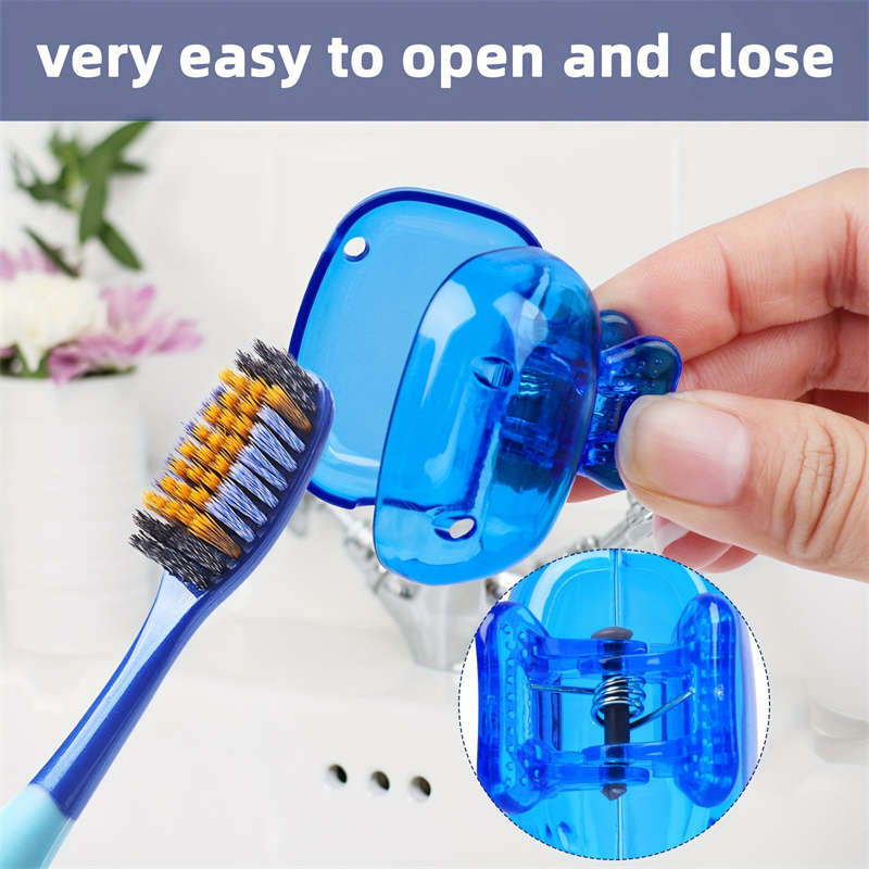 4-Pack Portable Toothbrush Case Toothbrush Protector with Vented Cover Suction Cup