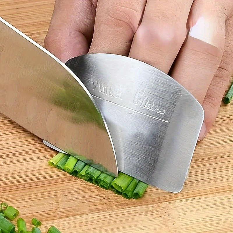 1 PC Stainless Steel Slicing Finger Guard Reusable Finger Guard