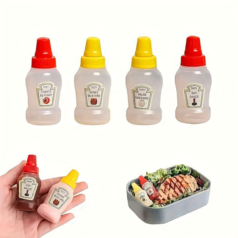 4Pcs Portable Mini Ketchup Bottles
