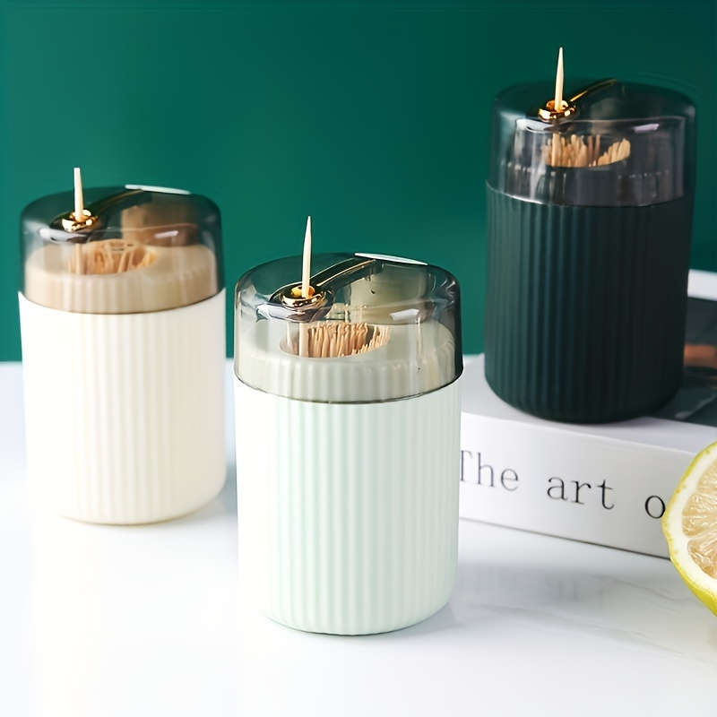 1pc Creative Design Storage Toothpick Box, Automatic Release Push-Type Toothpick Box