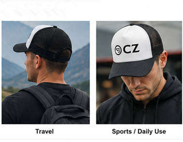 Trucker Cap Black And White Adjustable Baseball Hat