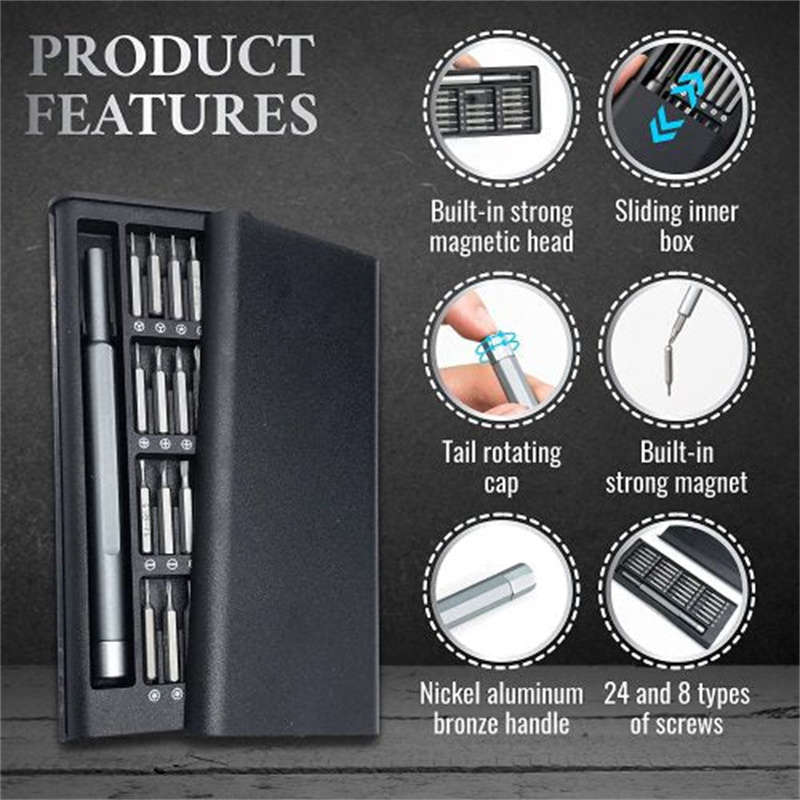 24 in 1 Magnetic Precision Screwdriver Set Electronic Glasses and Watch Repair Tool Kit